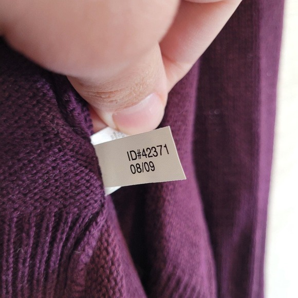 Express Hooded Waterfall Open Cardigan Sweater Womens Medium Purple Long Sleeve - Picture 3 of 8